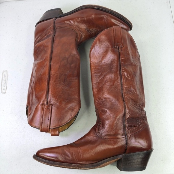 Acme Brown Leather Pull On Boots main image 4